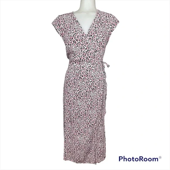 J.Crew mauve pink leopard midi wrap dress - Picture 5 of 13